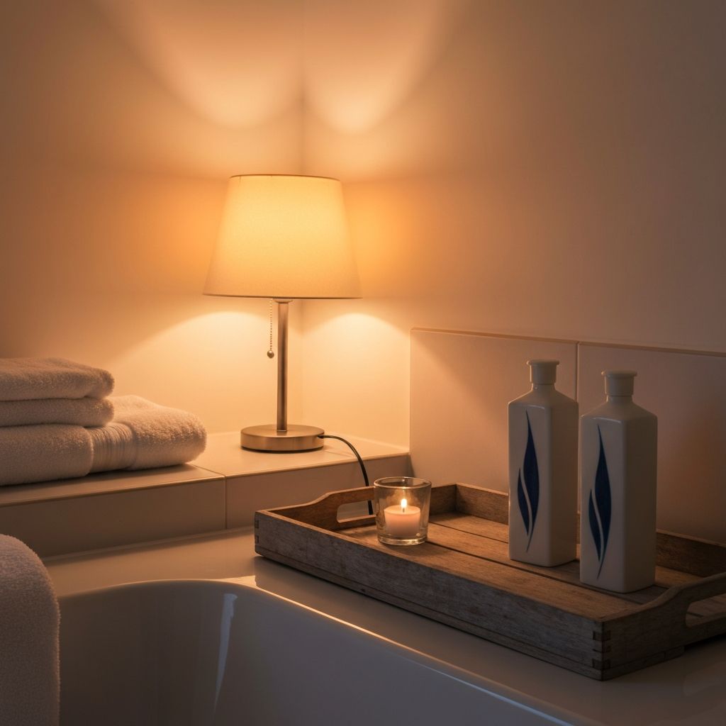 Ambiente nocturno relajante para rutina de cuidado