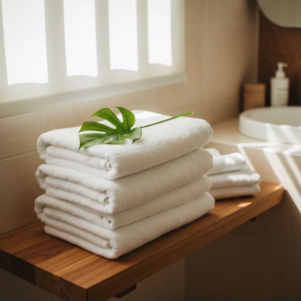 Toallas suaves y elementos naturales